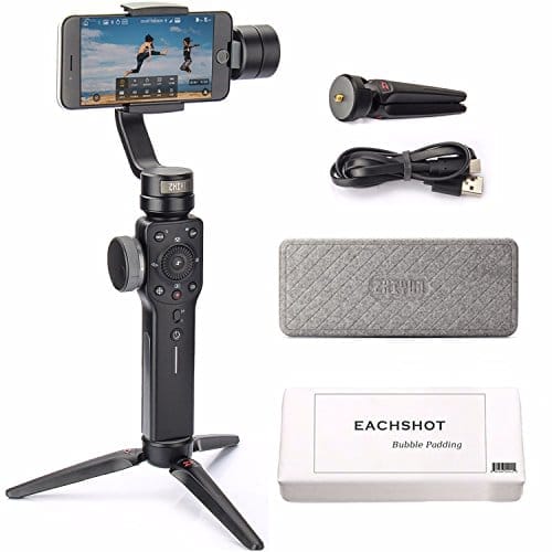 Zhiyun Smooth 4 3-Axis Handheld Gimbal Stabilizer w/Focus Pull & Zoom Capability for Smartphone Like iPhone X 8 Plus 7 6 SE Samsung Galaxy S9+ S9 S8+ S8 S7 S6 Q2 edge new Smooth-Q/III in 2018 Black