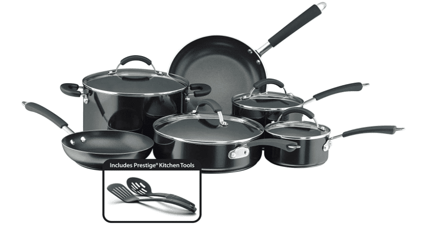 Farberware Millennium Nonstick Cookware Pots and Pans Set, 12 Piece, Black 黑色不沾鍋組特價中~台灣時間11/23/2020