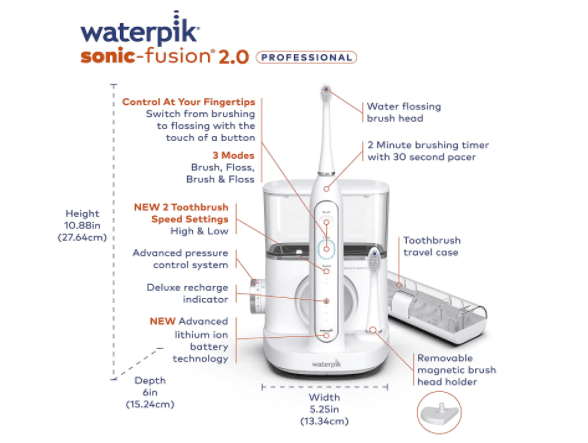 Waterpik Sonic-Fusion 2.0專業音波沖牙機+電動牙刷多功能合一